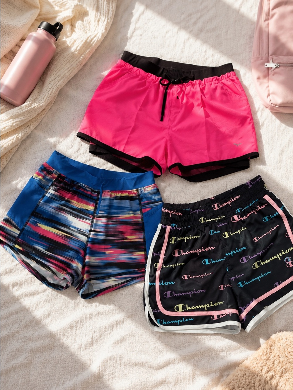 Girls Shorts Set of 3 Athletic Dry-Fit Shorts Bundle (Size 14/16)
